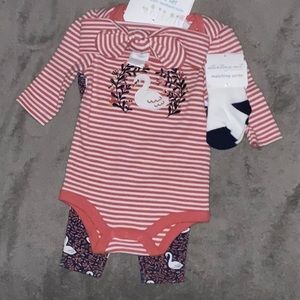 Bodysuit, leggings, headband, and socks